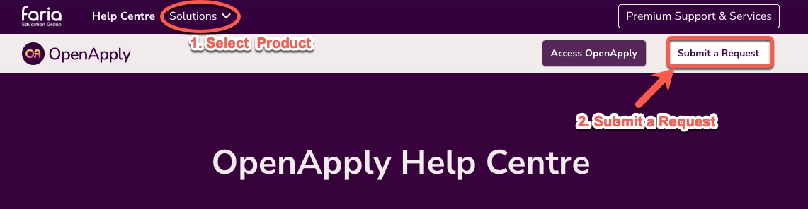 Submit a Request screenshot