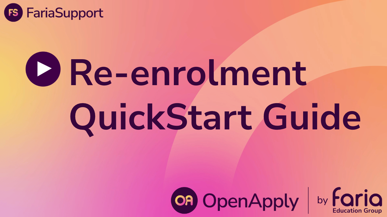 OpenApply Re-enrolment guide